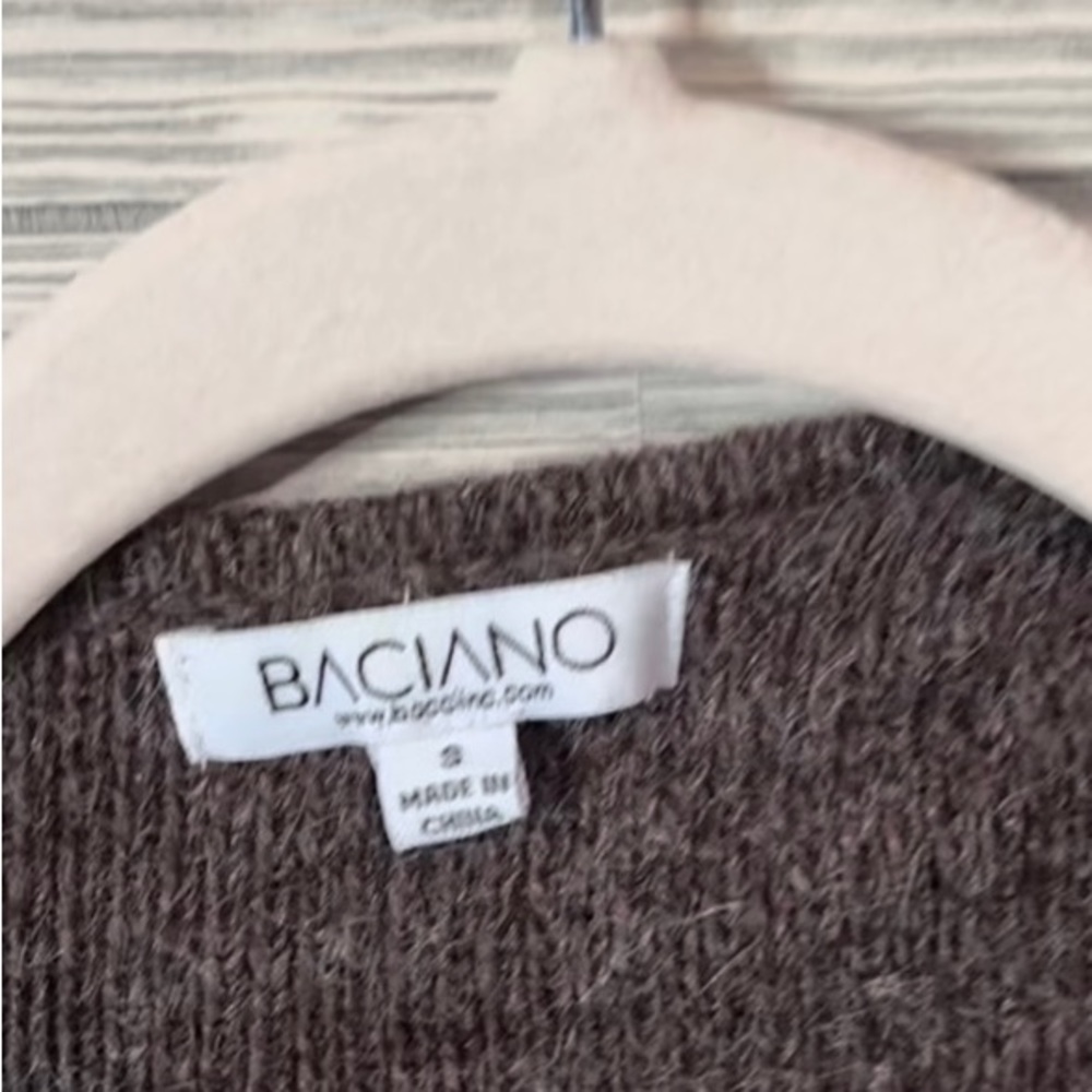 Baciano Brown Multicolor Long-Line Open Cardigan Size Small - Picture 7 of 7
